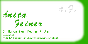 anita feiner business card